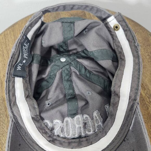 We People by Pavilion Gray Lacrosse People Distressed Baseball Cap One Size - Picture 5 of 7